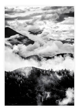 Plakat af skyer over bjergene